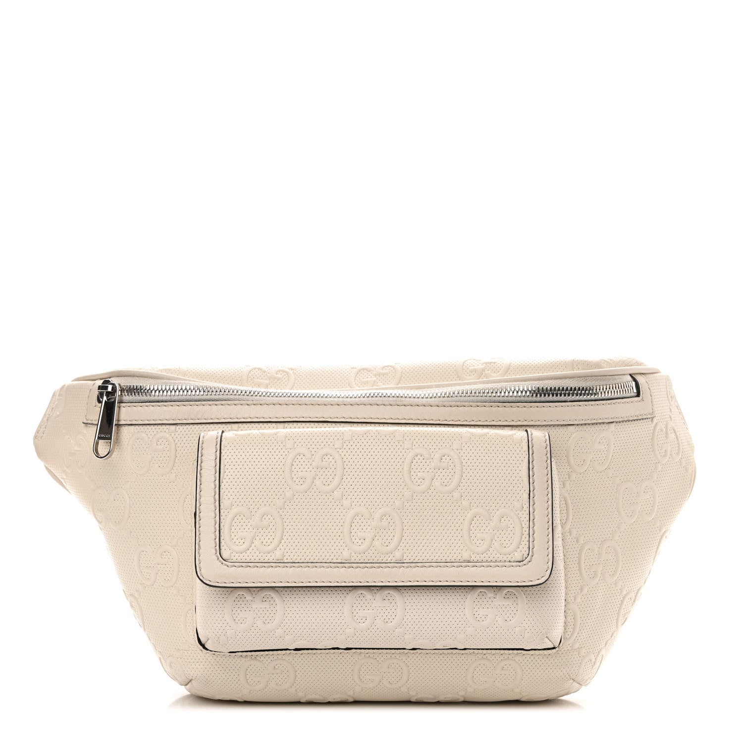 Gucci Calfskin GG Tennis Embossed Pocket Belt Bag Mystic White 1 of 19