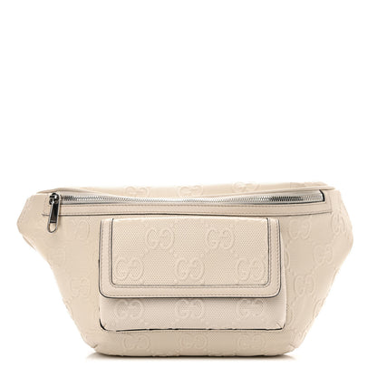 Gucci Calfskin GG Tennis Embossed Pocket Belt Bag Mystic White 1 of 19
