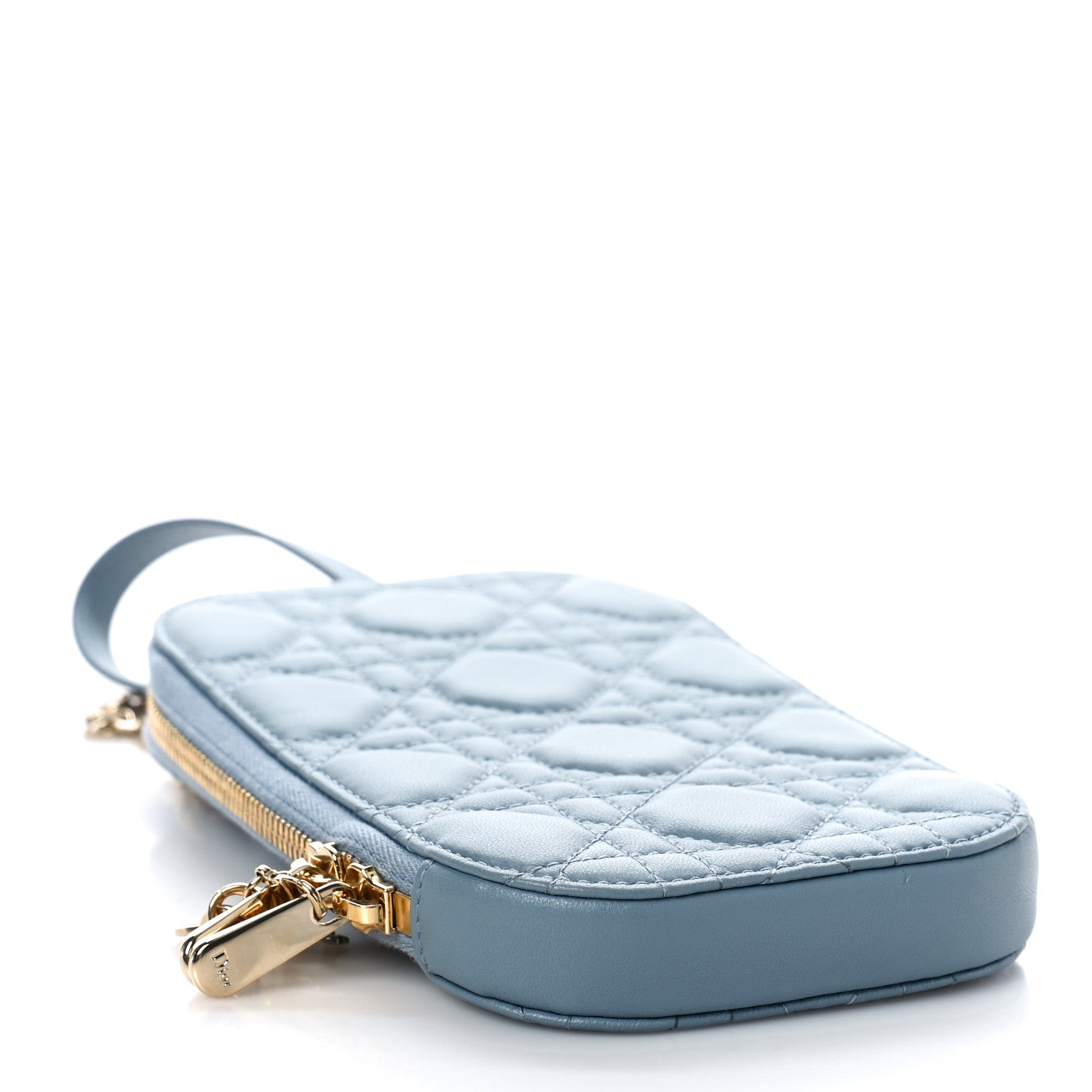 Christian Dior Lambskin Cannage Lady Dior Phone Holder Cloud Blue 4 of 8