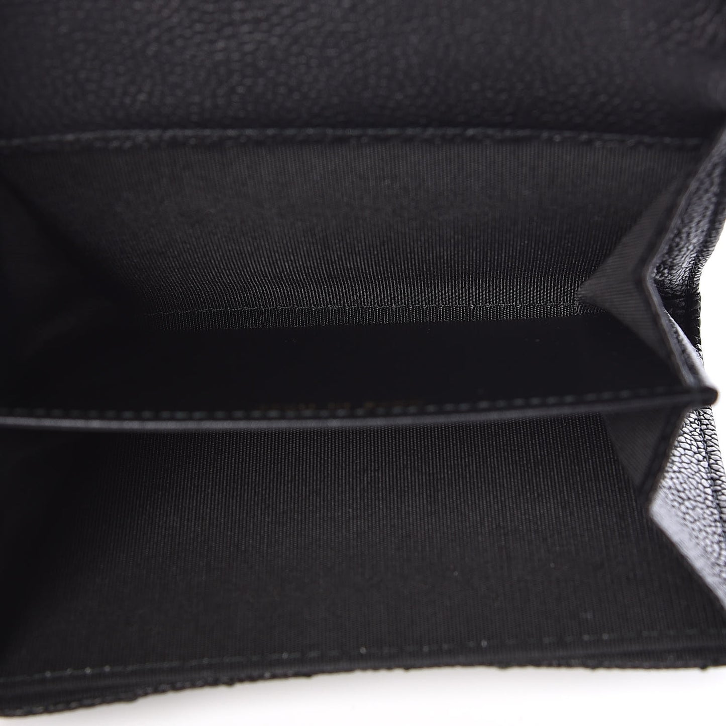 Caviar Chevron Quilted Boy Card Holder Wallet Black