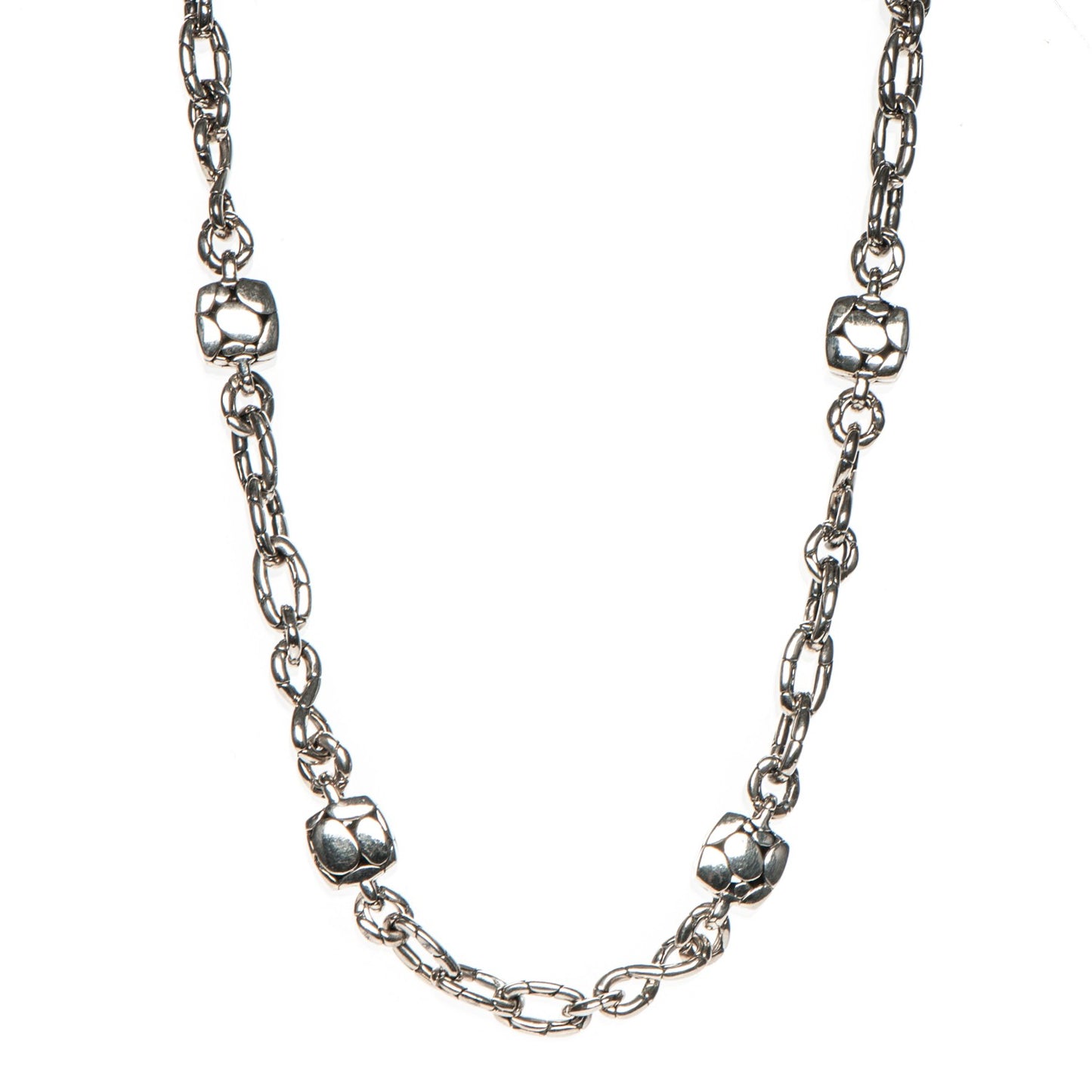 Sterling Silver Kali Square Station Sautoir Necklace