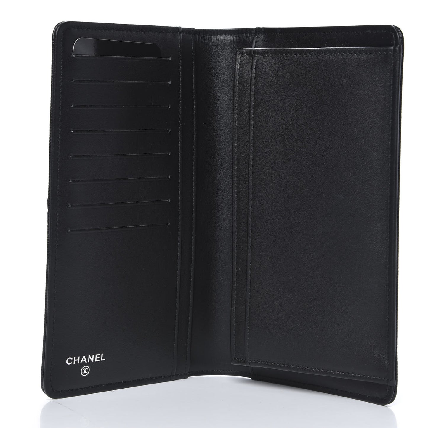 Caviar Quilted Boy Yen Wallet Black