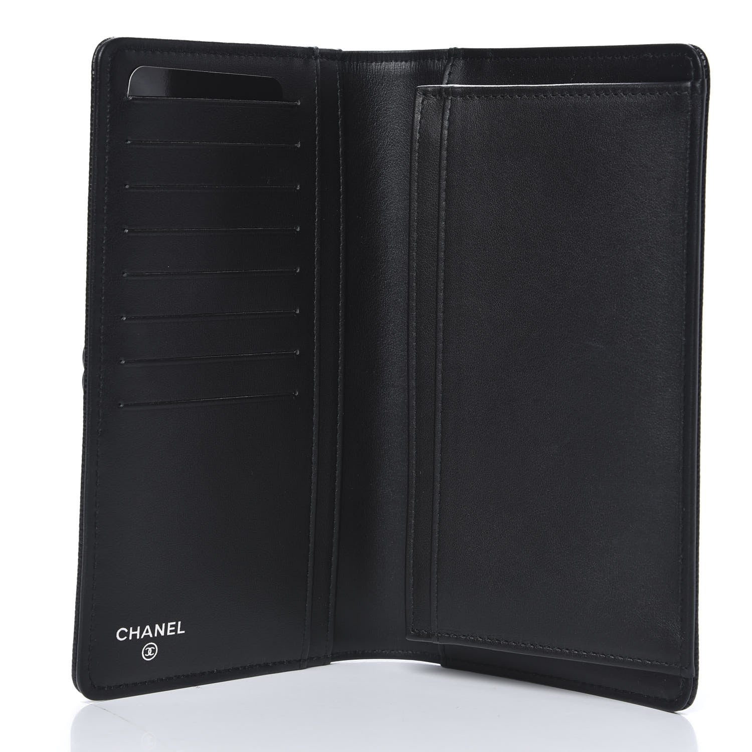 Chanel Caviar Quilted Boy Yen Wallet Black 5 of 9
