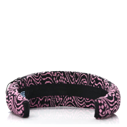 Prada Maglia Jacquard Metal Triangle Logo Headband Black Rosa 4 of 6