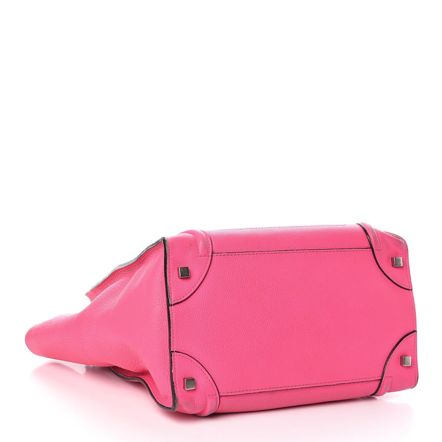 Drummed Calfskin Mini Luggage Fluo Pink