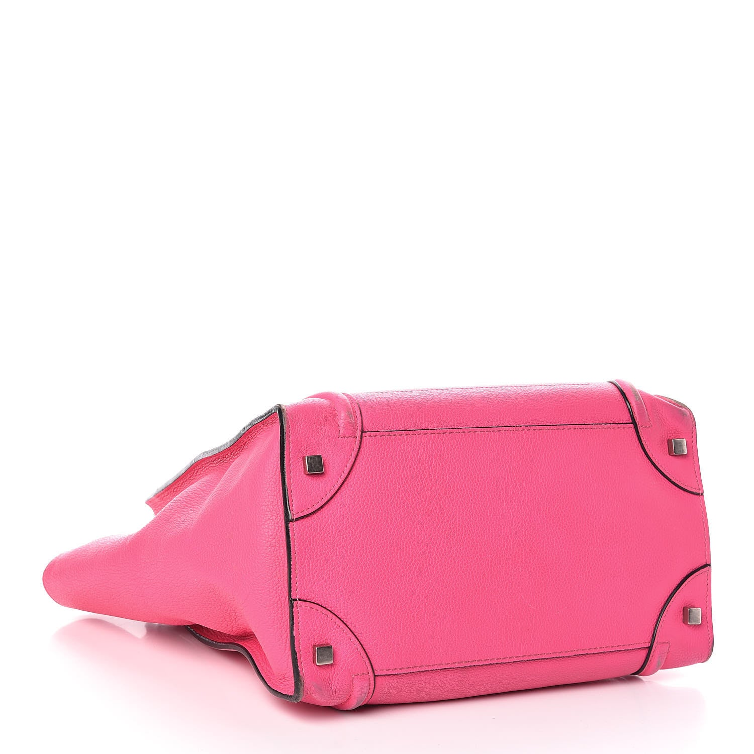 Celine Drummed Calfskin Mini Luggage Fluo Pink 4 of 20