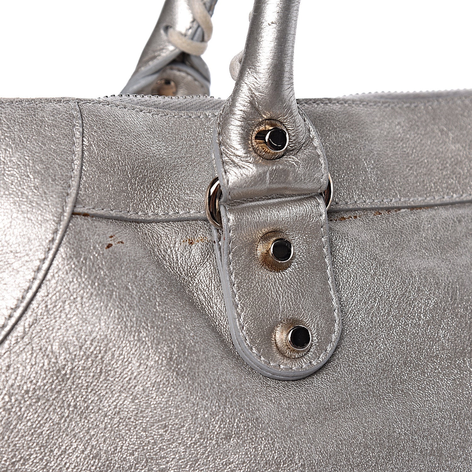 Balenciaga Metallic Agneau Classic Hardware Work Argent 10 of 11