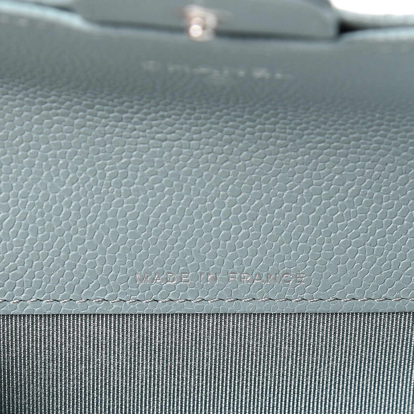 Caviar Quilted Flap Card Holder Wallet Light Blue