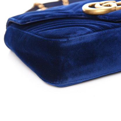 Gucci Velvet Matelasse Medium GG Marmont Shoulder Bag Cobalt Blue 8 of 10