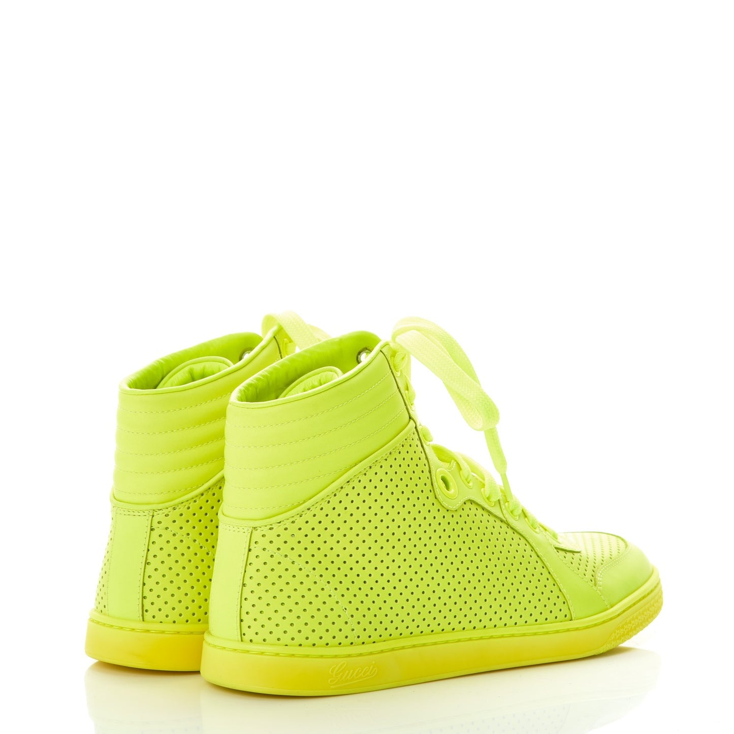 Calfskin Coda High Top Sneakers 39 Giallo Fluo