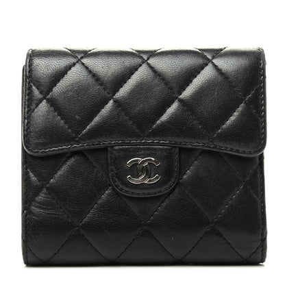 Chanel Lambskin Quilted Compact Flap Wallet Black 1 of 13