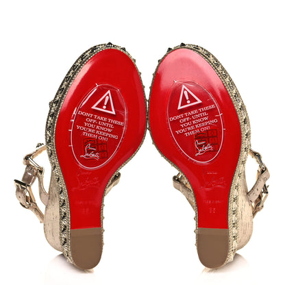 Christian Louboutin Cork Studded Pyradiams 110 Platform Sandals 35 Silver 5 of 8