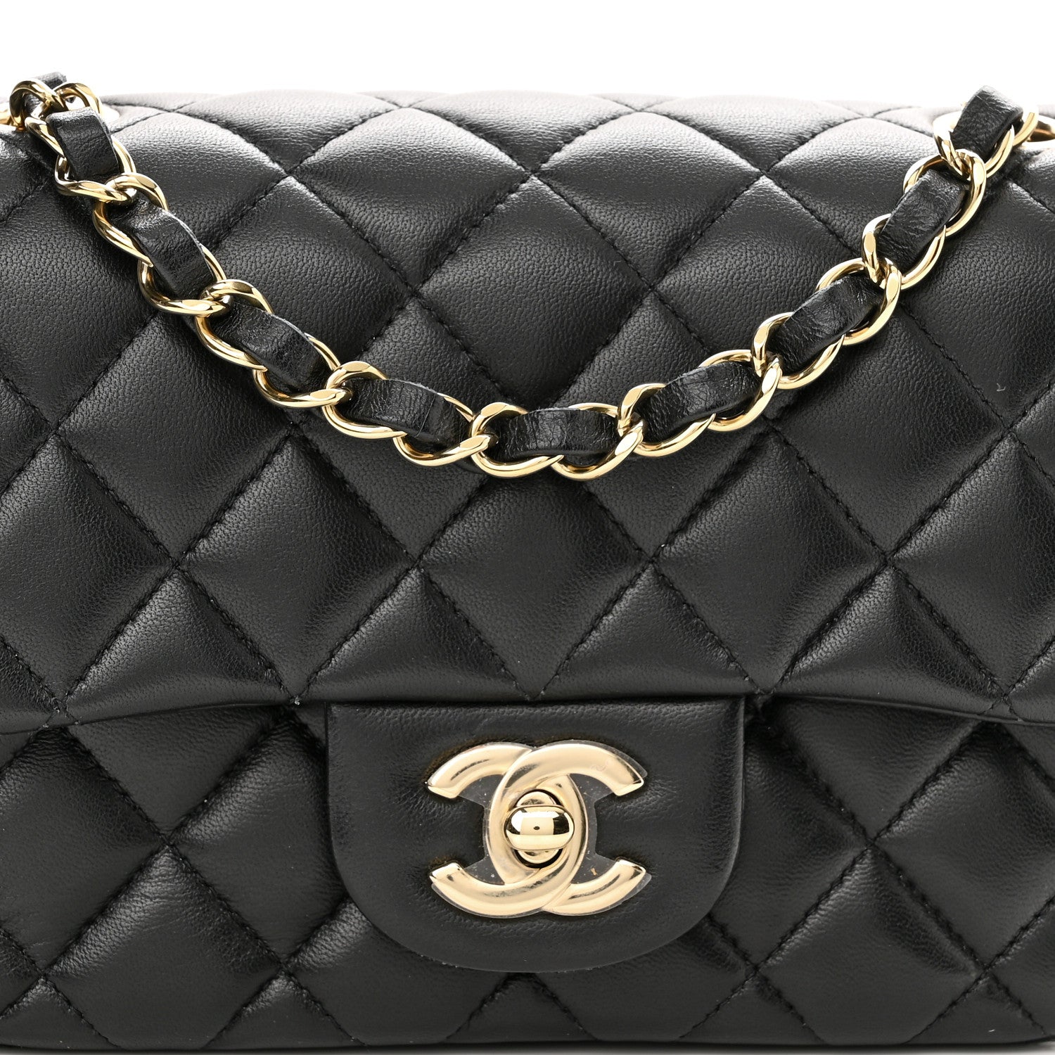 Chanel Lambskin Quilted Mini Square Flap Black 8 of 14