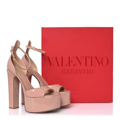 Valentino Garavani Patent Tan-Go 55/155mm Platform Sandals 41 Rose Cannelle 15 of 15