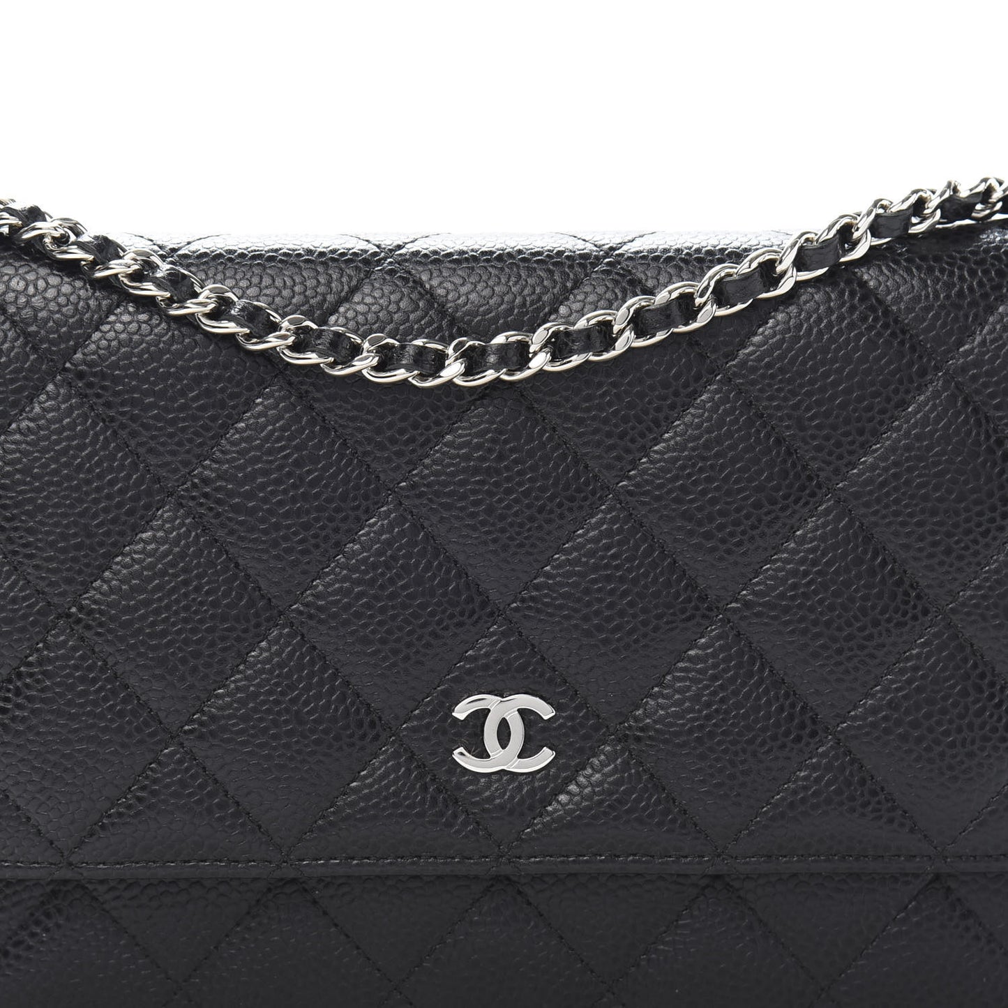 Caviar Quilted Wallet On Chain WOC Black
