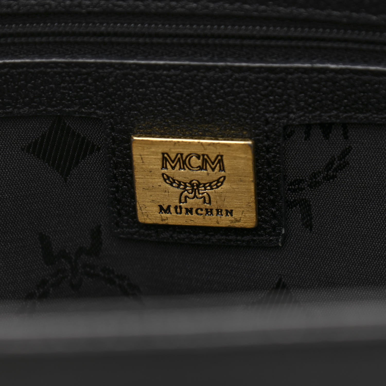 MCM Grained Calfskin Studded Bucket Bag Black 6 of 9