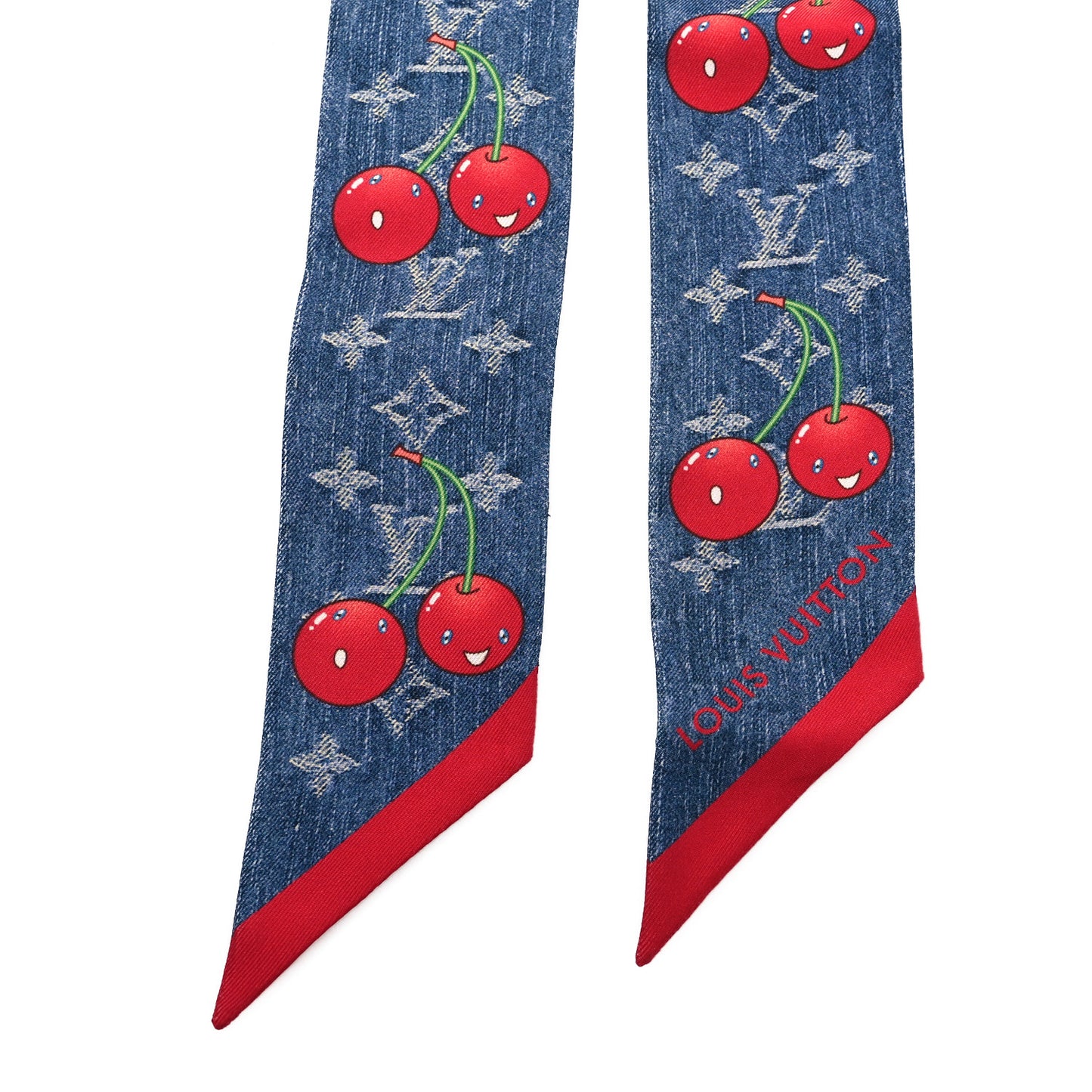 LV X TM Silk Monogram Cerises Bandeau Denim Blue