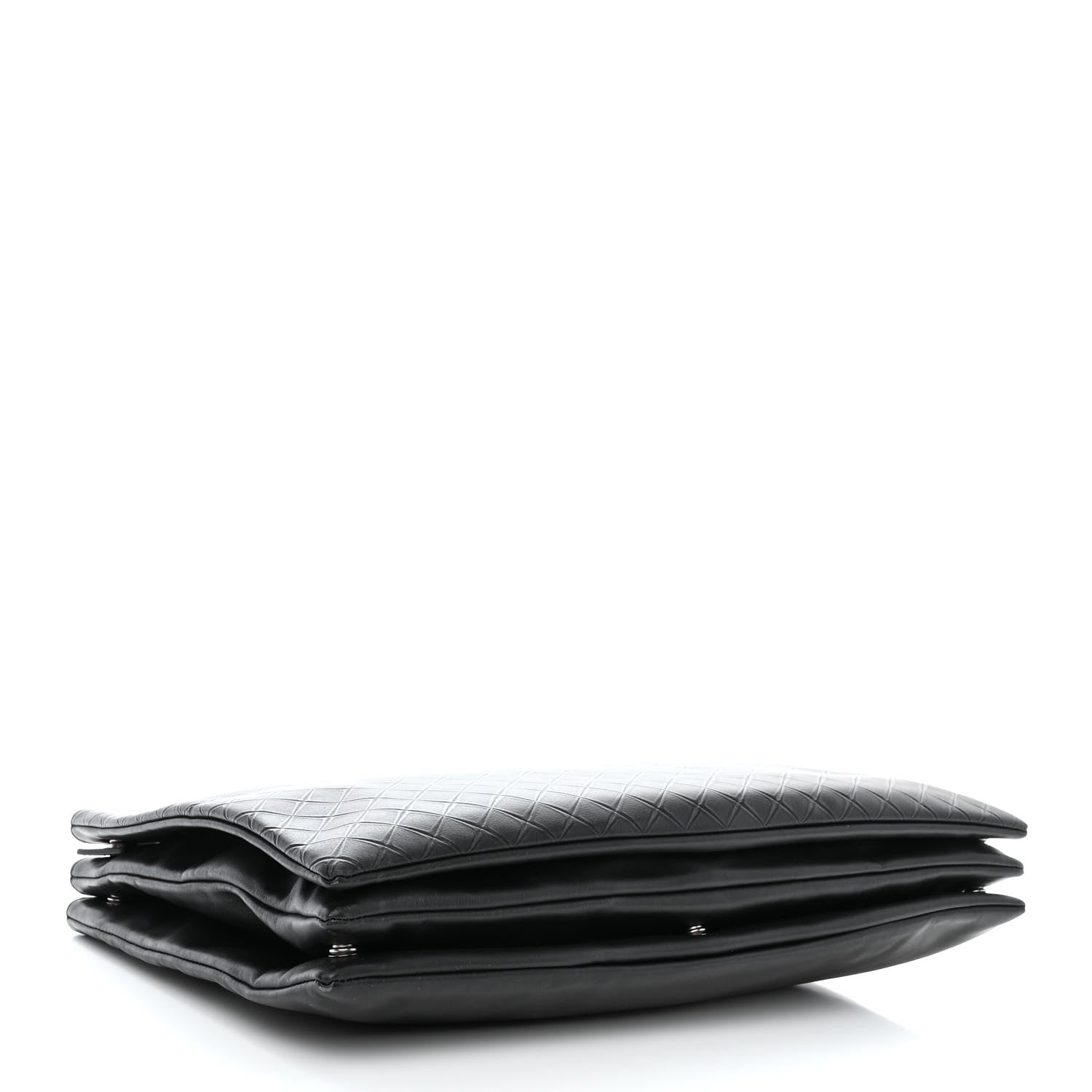 Bottega Veneta Intrecciato Embossed Triple Zip Messenger Bag Black 4 of 12