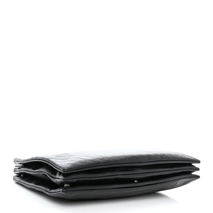 Bottega Veneta Intrecciato Embossed Triple Zip Messenger Bag Black 4 of 12