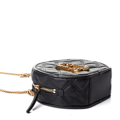 Marc Jacobs Grained Calfskin Quilted The Status Round Crossbody Black 3 of 5
