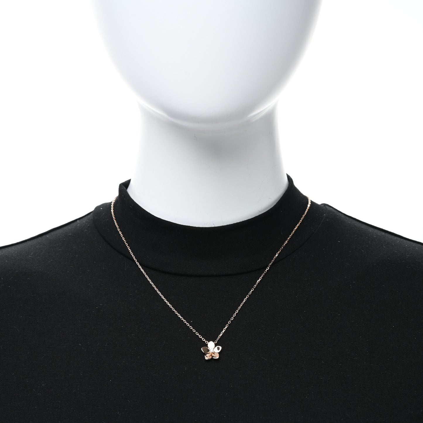 18K Rose Gold Diamond Mini Wild Flower Necklace