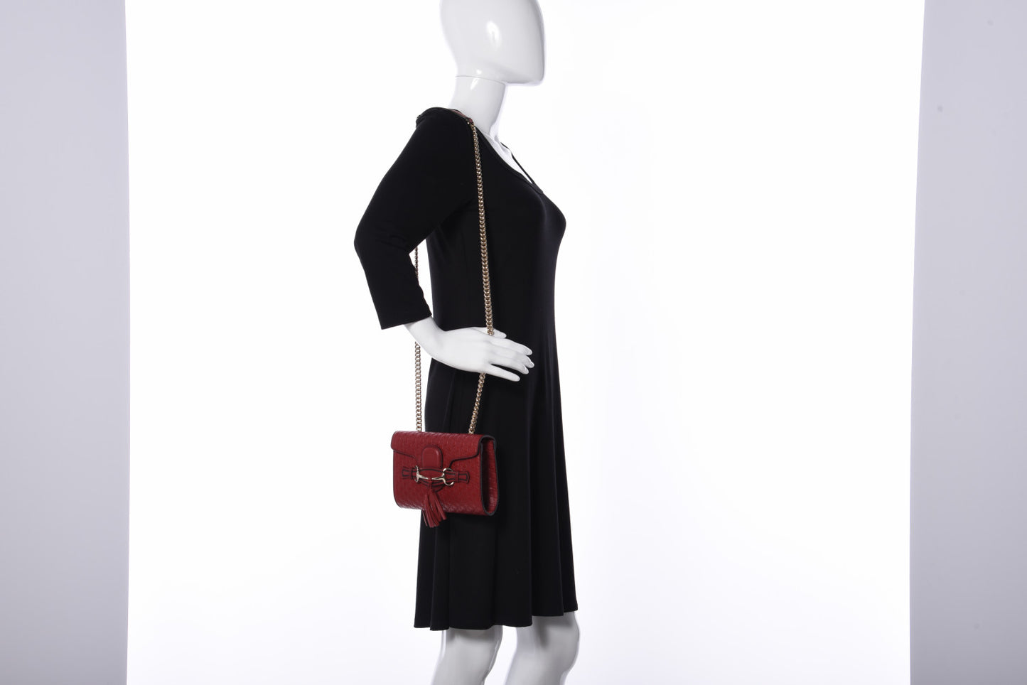 Soft Microguccissima Mini Emily Chain Shoulder Bag Rosso