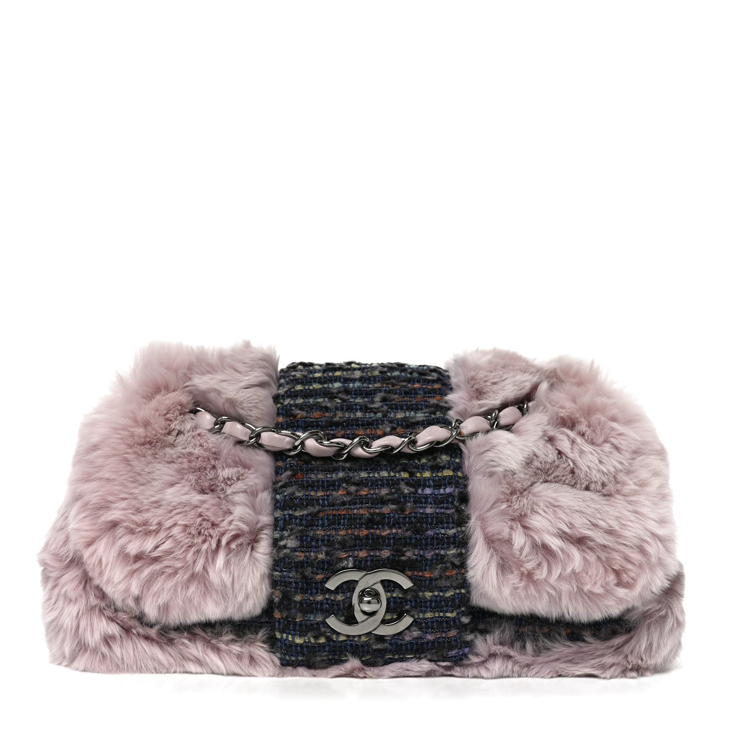 Chanel Rabbit Fur Tweed Small Fantasy Flap Lilac 1 of 10