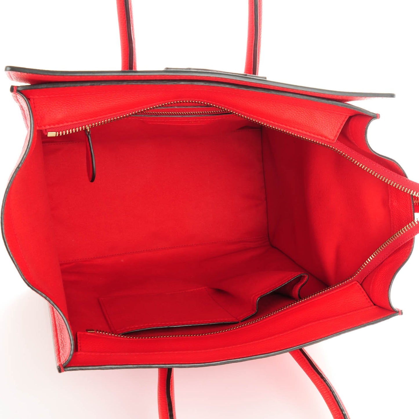 Drummed Calfskin Mini Luggage Coquelicot