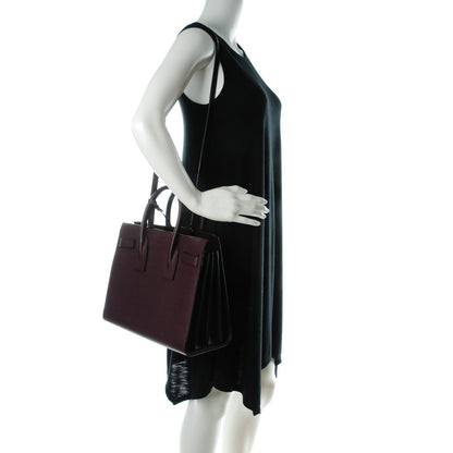 Saint Laurent Grained Calfskin Small Classic Sac De Jour Armaranto 2 of 7