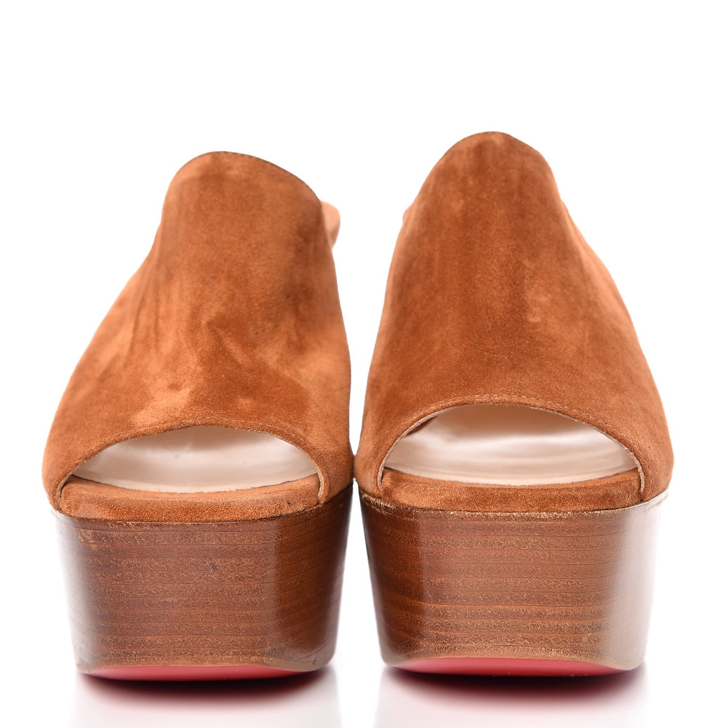 Christian Louboutin Suede 110 Platform Mules 35 Tan 2 of 8