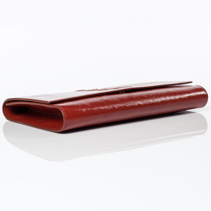 Saint Laurent Patent Belle de Jour Clutch Burnt Orange 5 of 9