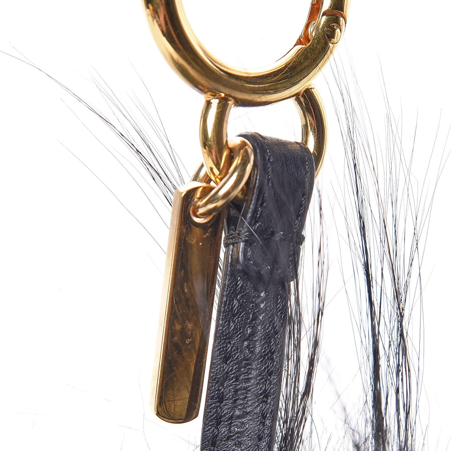 Fendi Fox Mink Rabbit Fur Vitello Flamingo Grimmy Monster Bag Bug Charm Black Giallo 3 of 4