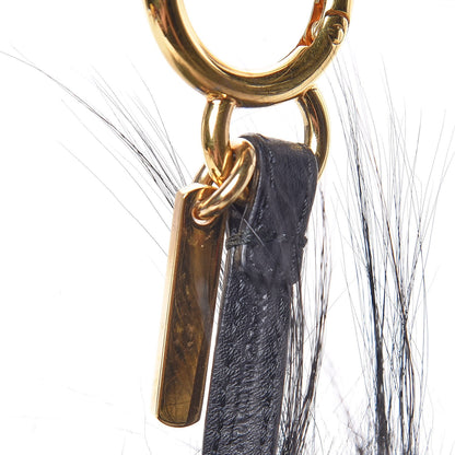 Fendi Fox Mink Rabbit Fur Vitello Flamingo Grimmy Monster Bag Bug Charm Black Giallo 3 of 4