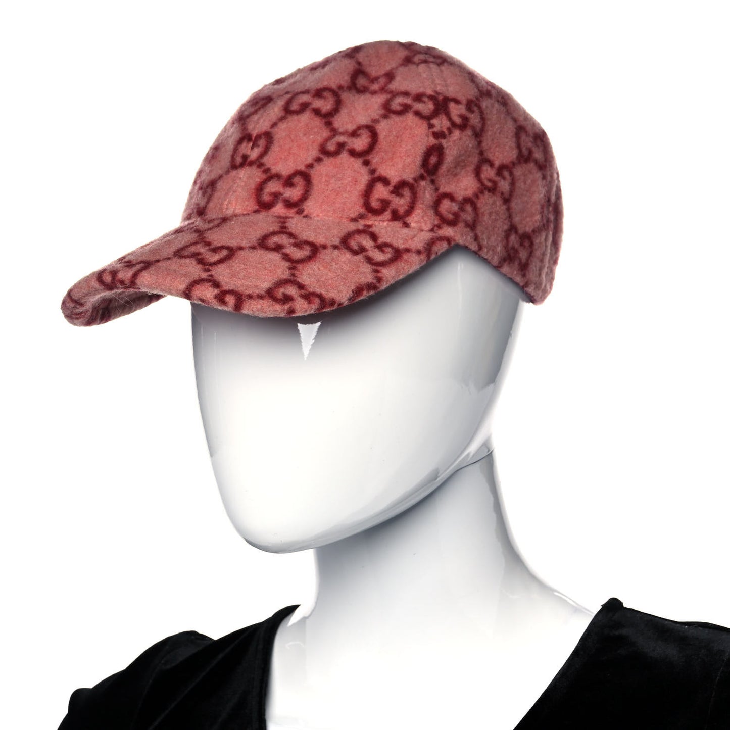 Covered Wool GG Monogram Baseball Hat S Roseate Red