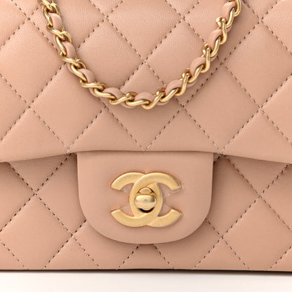 Chanel Lambskin Quilted Mini Top Handle Rectangular Flap Beige 8 of 11