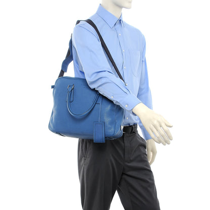 Prada Vitello Daino Briefcase Cobalto 2 of 7