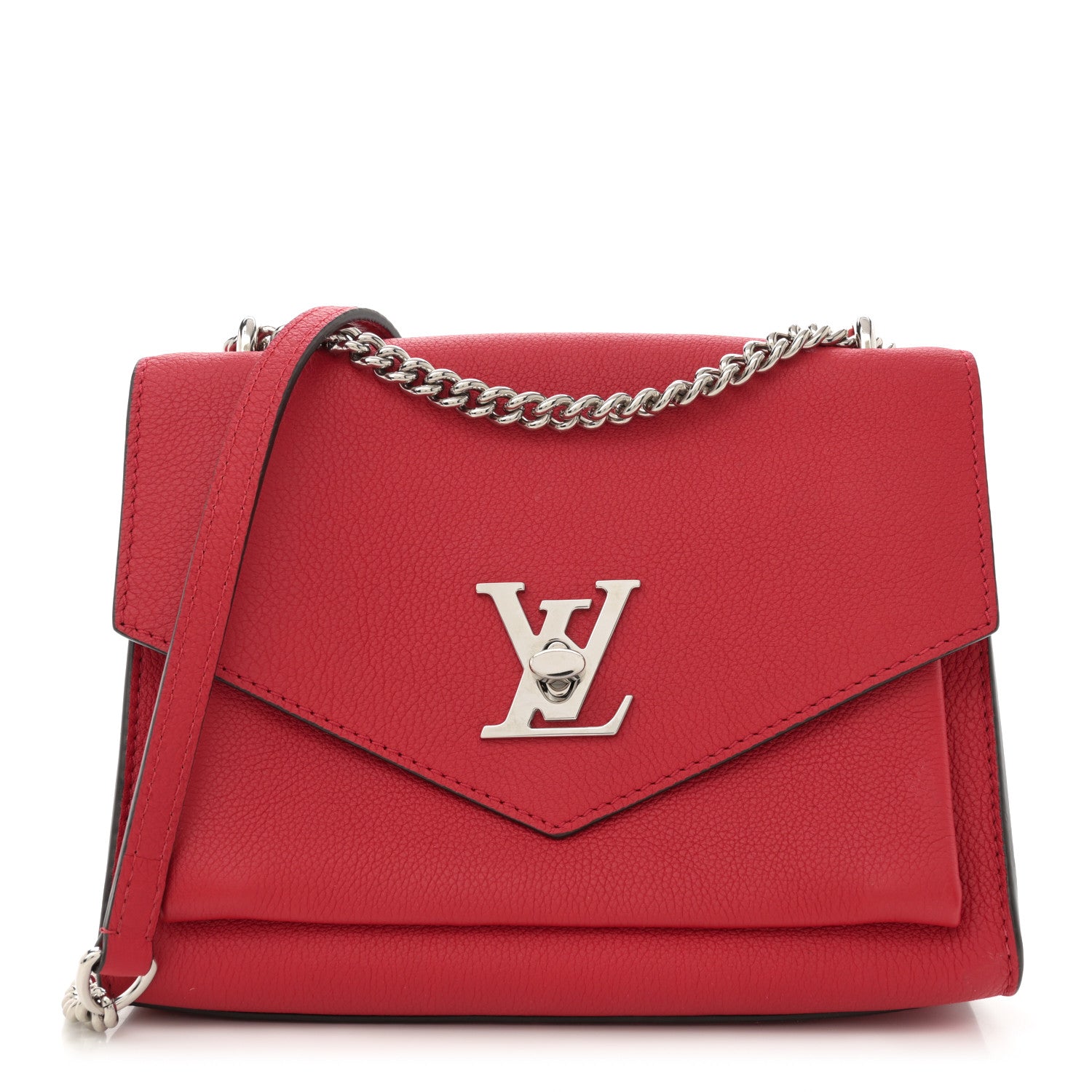 Louis Vuitton Soft Calfskin Mylockme Chain Bag BB Rubis 1 of 11