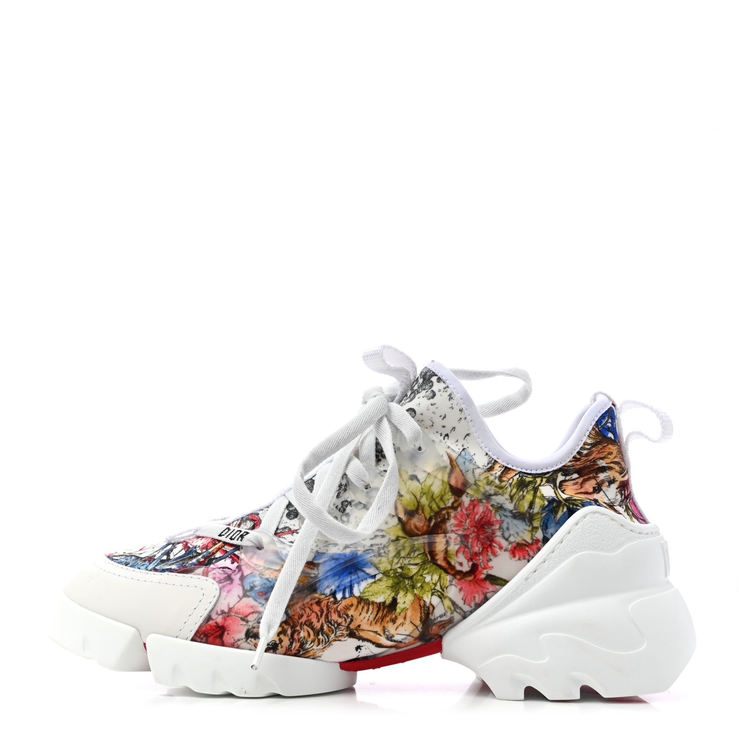 Neoprene Rubber Champetre Print Womens D-Connect Sneakers 35 White Multicolor
