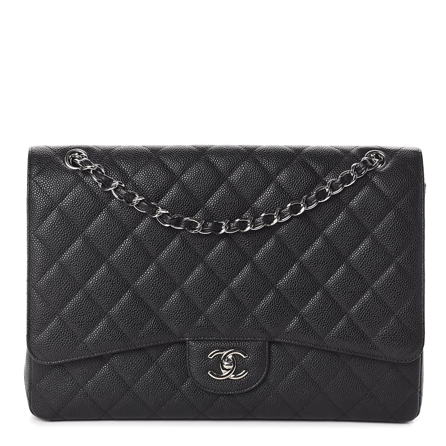 Caviar Quilted Maxi Single Flap Black