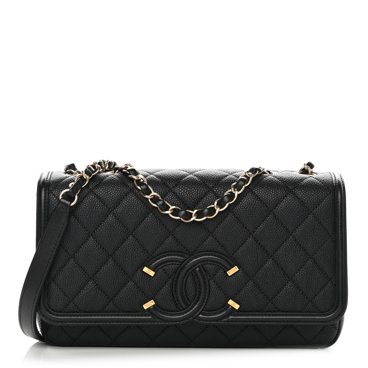 Chanel Caviar Quilted Medium CC Filigree Flap Black 1 of 13