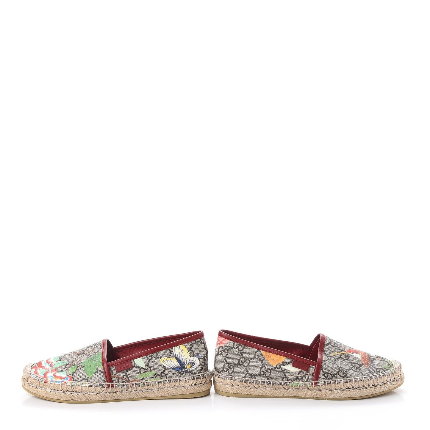 GG Supreme Monogram Tian Womens Espadrilles 35.5 Beige Multicolor Red