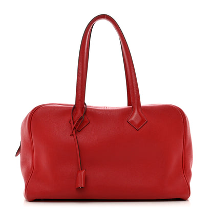 Hermes Taurillon Clemence Victoria 35 Rouge Casaque 1 of 10