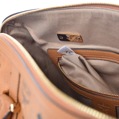 MCM Visetos Medium Boston Bag Cognac 6 of 11
