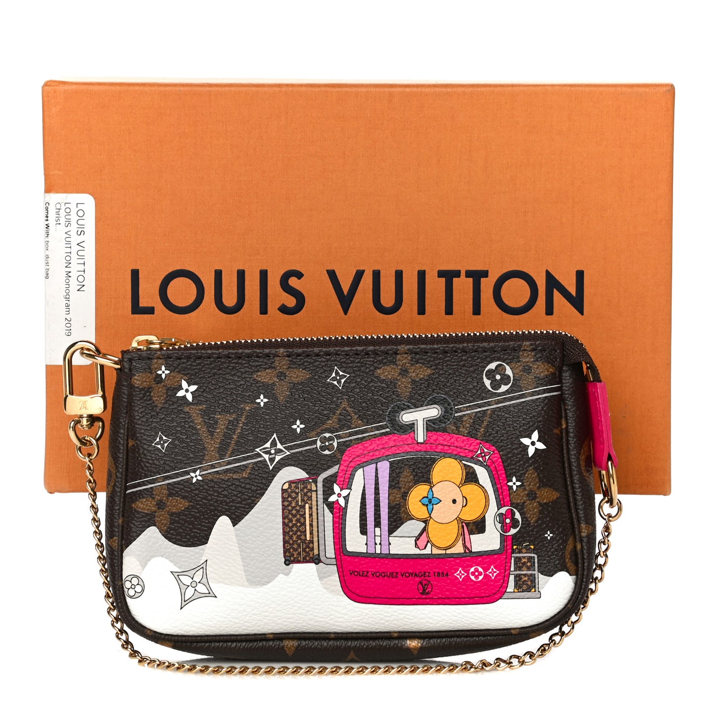 Monogram 2019 Christmas Animation Mini Courchevel Pochette Accessories Fuchsia