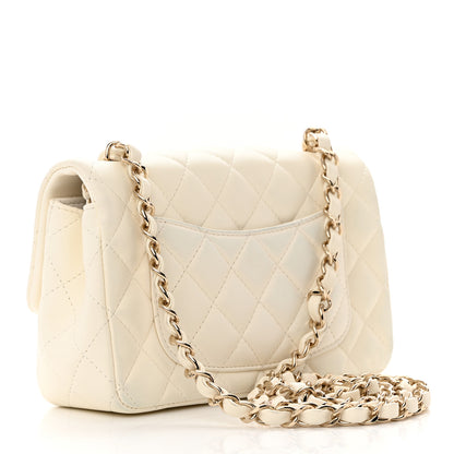Chanel Lambskin Quilted Mini Rectangular Flap White 3 of 14