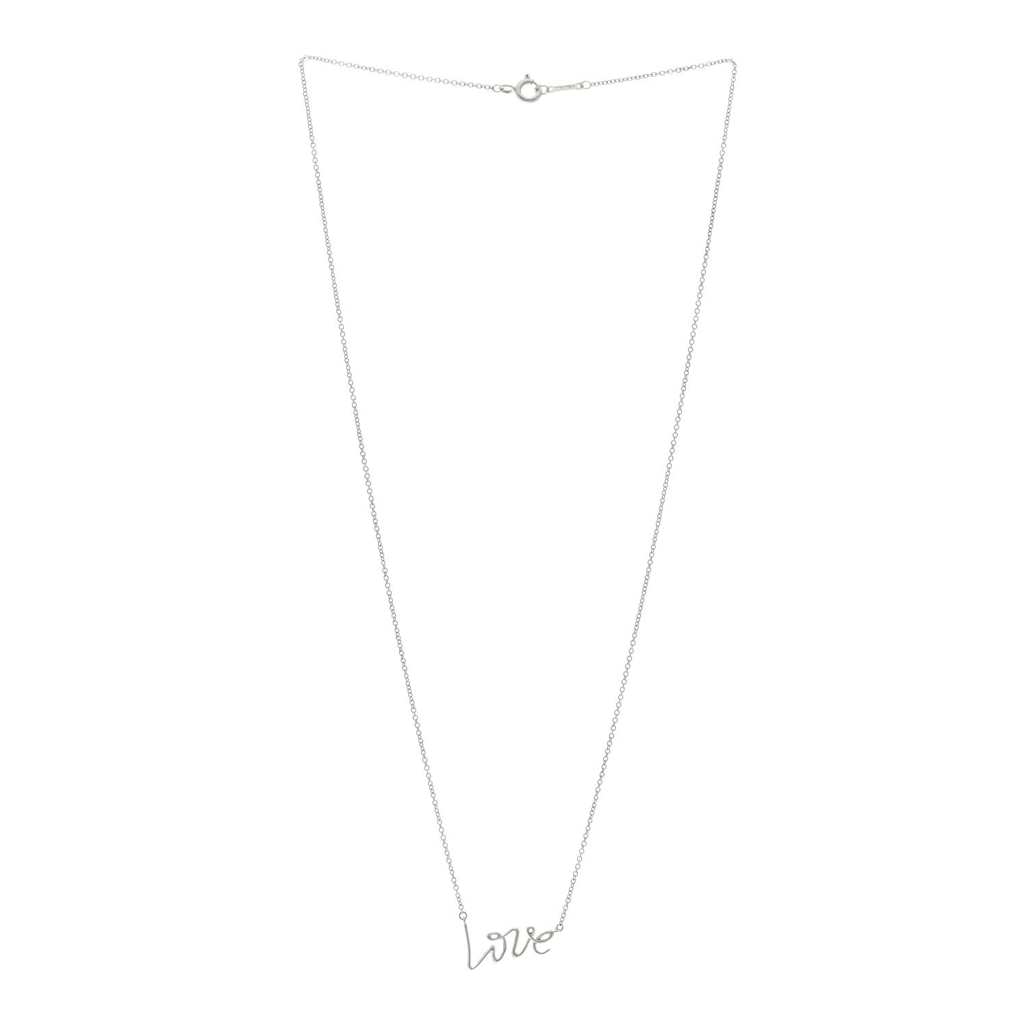 Tiffany Sterling Silver Paloma Picasso Graffiti Love Pendant Necklace 3 of 4