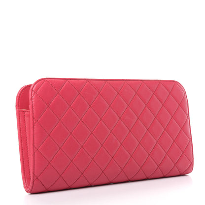 Chanel Lambskin Quilted Coco Midnight Clutch Dark Pink 3 of 7