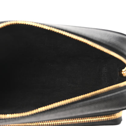 Christian Dior Grained Calfskin Caro Double Pouch Black 5 of 10