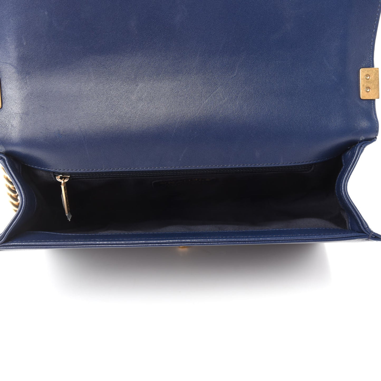 Lambskin Quilted New Medium Boy Flap Navy Blue