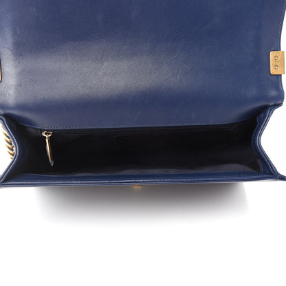 Chanel Lambskin Quilted New Medium Boy Flap Navy Blue 5 of 14